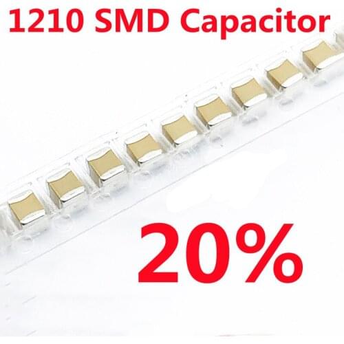 20Pcs 1210 SMD Capacitor Kit 10% 20% 3225 220uF 6.3v MLCC Capacitance