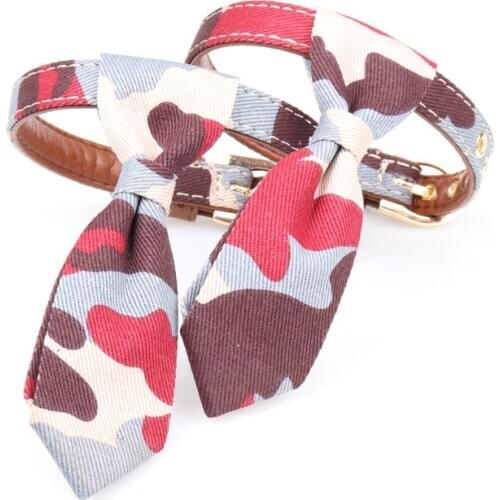30PCS / LOT Camouflage Dog Collar Pet Bow Tie Cat Dog Necktie Adjustable Neck Strap Dog Accessories