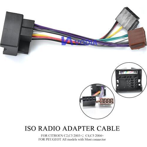 12-026 Car ISO Adapter For Citroen C2 C3 C4 C5 Peugeot All Models Auto Stereo Connector Lead Loom Power Cable Plug