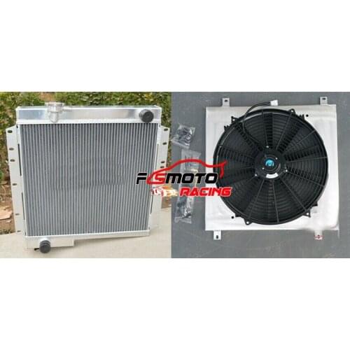 For Toyota Landcruiser BJ40 BJ42 HJ45 3.0/4.0L Aluminum Radiator & Shroud FAN MT