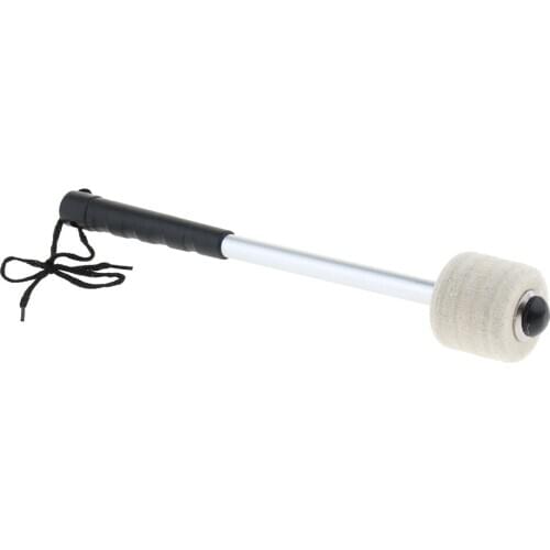 Bass Drum Stick Mallet with Metal Hand Grip Wool Felt Head for Drummer