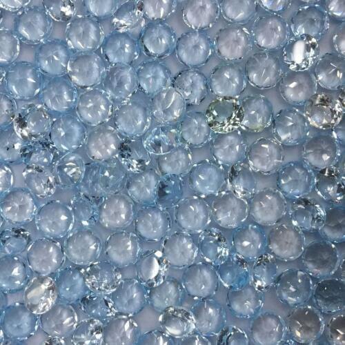 10Piece Topaz Natural Loose Gemstone round faceted 6mm Bead for Inlaid silver 925 jewelry Ring Necklace DIY ICNWAY