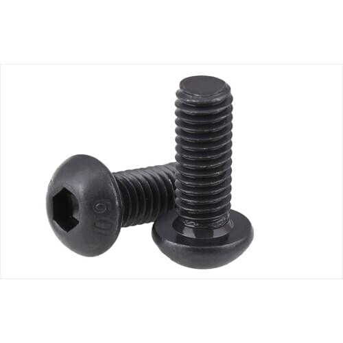 Iso7380 10.9 carbon steel round head screw black M4 M5 M6 M8 M10 M12 screws bolt hex socket
