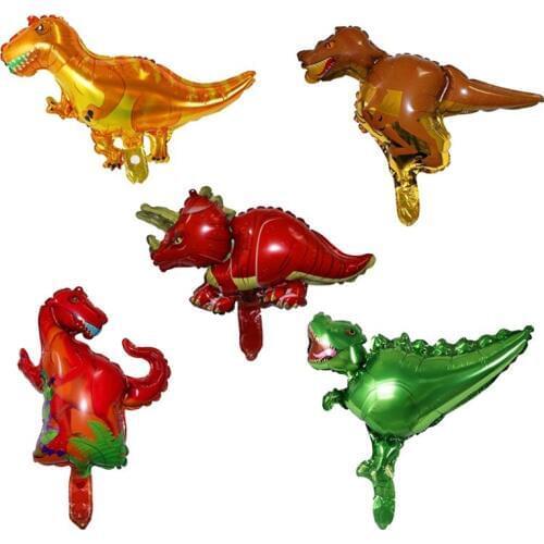 50pcs Mini Dinosaur Aluminum Foil Balloons Party Decor Balloons Supplies Photo Prop for Wedding Birthday Party Children' s Day