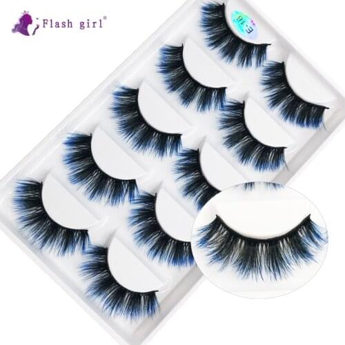 High Quality 5 Pairs Mink Eyelashes Makeup Wispy Thick Handmade Fake Eyelash Natural Volume Soft Eye Lashes For Beauty E16