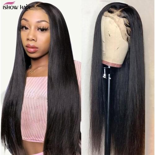 Ishow Transparent Lace Frontal Wig 13x4x1 Lace Wig Pre Plucked 8-30 Long Lace Frontal Wigs For Black Women Human Hair