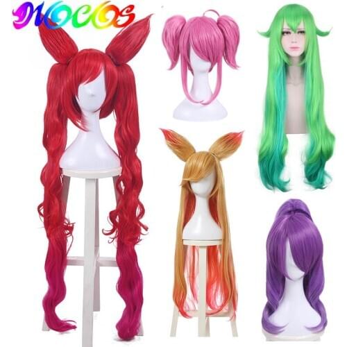 DIOCOS LOL Star Guardian Magic Girl Lux Jinx Lulu Ahri Janna Cosplay Wigs for Halloween Party