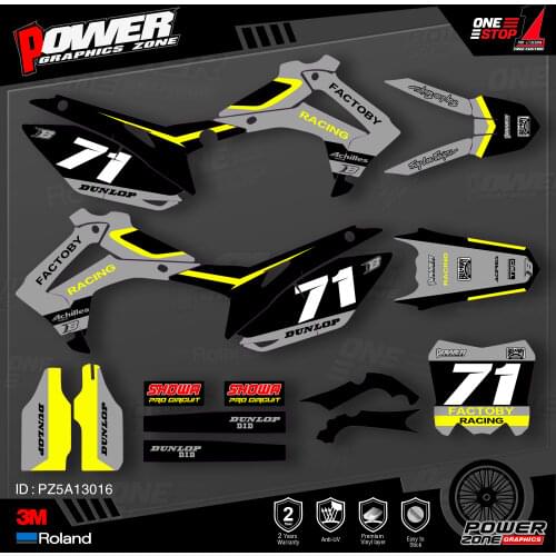 PowerZone Custom Team Graphics Backgrounds Decals 3M Stickers Kit For HONDA 2014-2017 CRF250R 2013-2016 CRF450R 016