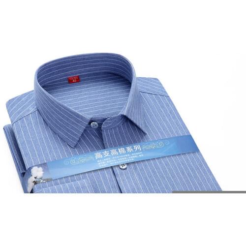 New Fashion Mens Long Sleeve Casual Shirt Stretch Soft Thin Plaid Printed Regular Fit Business Office Dress Shirt Non iron