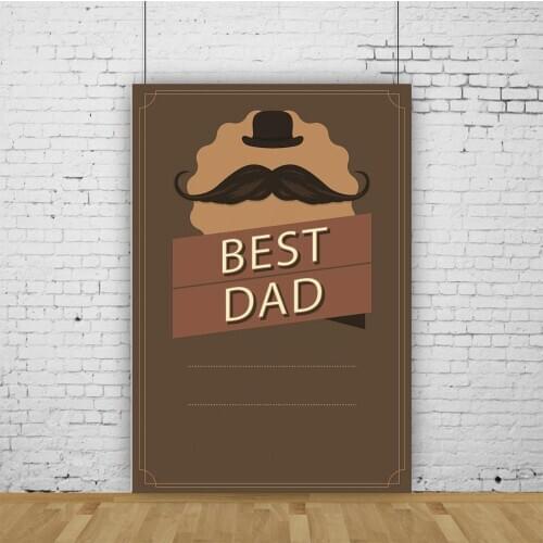 Happy Fathers Day Backdrop Best Dad Brown Photography Background Baby Shower Celebration Photo Booth Studio Decor