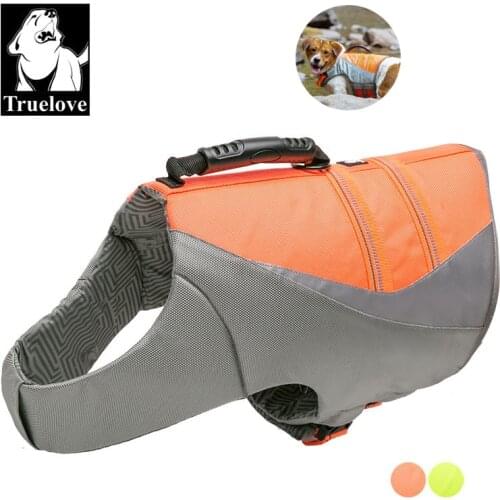 Truelove Dog Life Jacket Summer Safety Vest Surfing Swimming Clothes Adjustable Reflective Flotation Device Dog Harness Vest Pet