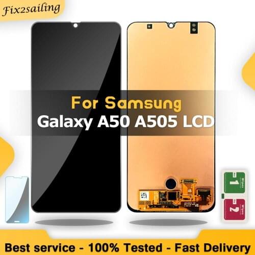 Super AMOLED For Samsung Galaxy A50 2019 A505F/DS A505F A505FD A505A Touch Screen Digitizer Assembly Replacement