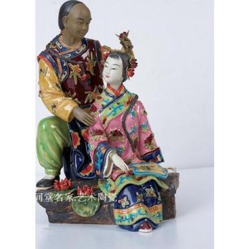 Wedding gift souvenir Shiwan doll porcelain classic figure decoration wedding room living Beauty figure Sculpture statue