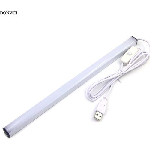 DONWEI USB Powered 5W 30cm Night Light LED Bar Cabinet Lights Portable Desk Bedside Kitchen Camping Book Lamp
