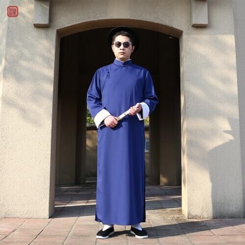 Chinese Traditional Costume For Men Long Robe Male Ancient Tang Clothing Long Gown Hanfu Costume Stage Cosplay Tang Suit 10992