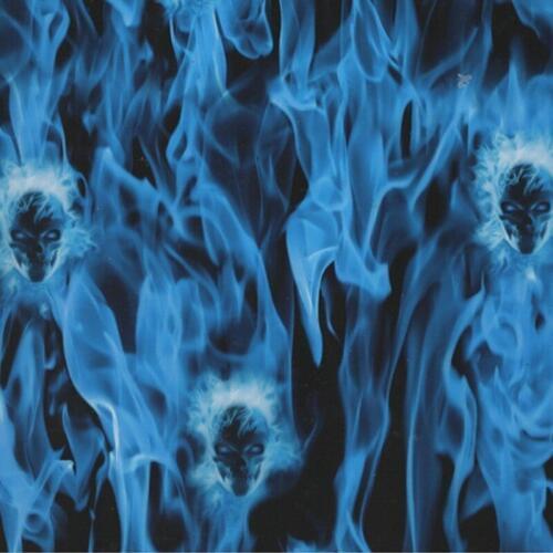 TSAUTOP Size 0.5m x 20m hydro printing film water transfer film SKULL AND FLAME WDF135-3B