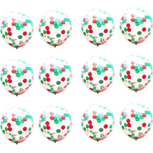 Pack of 12 Confetti Filled Clear Helium Latex Balloons Anniversary Celebration