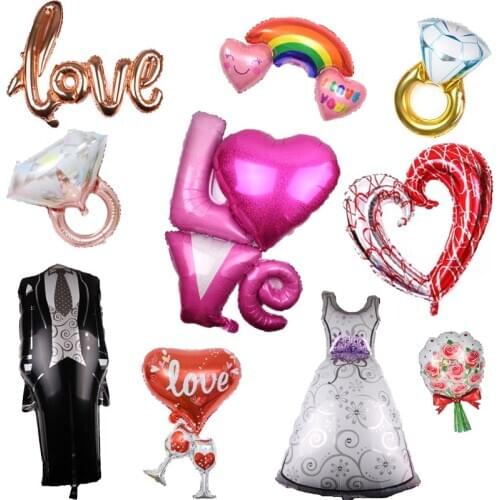 Wedding theme balloon: wedding party decoration balloon engagement day bride and groom love anniversary scene layout balloon