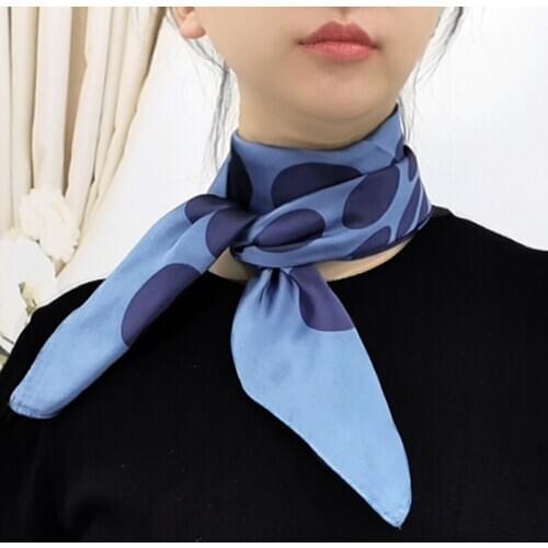 New 2020 Brand Women Silk Scarf Dot Square Headband Foulard Lady Shawls Wraps Print Office Small Neck Scarves Kerchief Bandana
