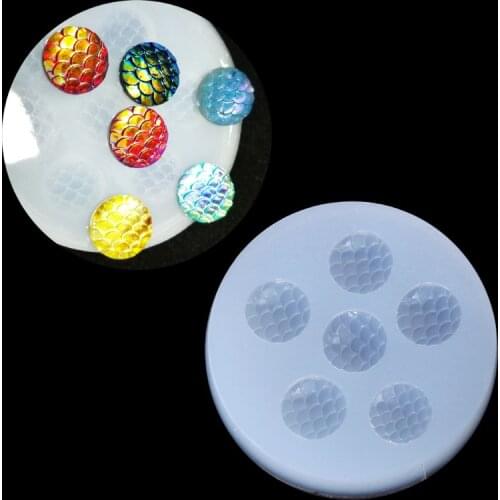 1 Pc 12mm Round Fish Scales Bead UV Resin Casting Mold Silicone Mold Jewelry Making Tool