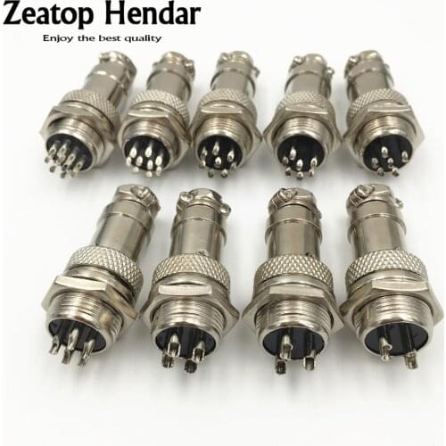 10Set GX16 XLR 16mm 2 3 4 5 6 7 8 9 10 Pin Female Plug Male Socket Aviation Connector High Quality