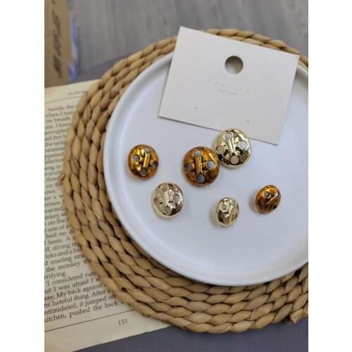 10pcs 18/22/25 mm golden gold color metal buttons garment coat sewing accessories buttons for clothing crafts