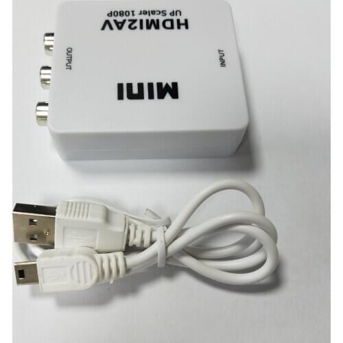 10pcs Mini HDMI-compatible 1080P to VGA to RCA AV Composite Converter cable VGA2AV / CVBS adapter New