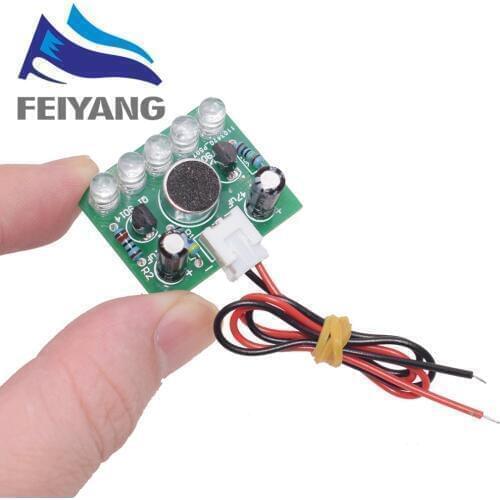 10PCS 3V-5.5V Sound Control LED Melody Lamp DIY KIT Electronic Production Kits Suite Voltage Control DIY Kit Fiberglass Board