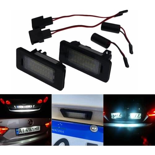 2Pcs Canubus 24SMD LED Number License Plate Lights For VW Golf 6/7 MK7 Variant Passat B6/B7 Jetta MK6 Sharan Touran Touareg