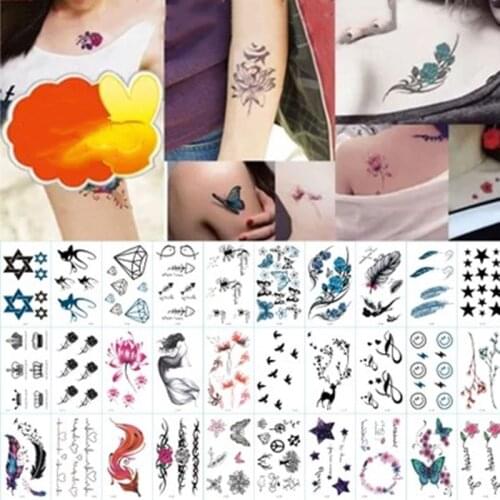 30Pcs/set Waterproof Temporary Fake Tattoo Stickers Literary small fresh alphabet tattoo stickers waterproof and durable