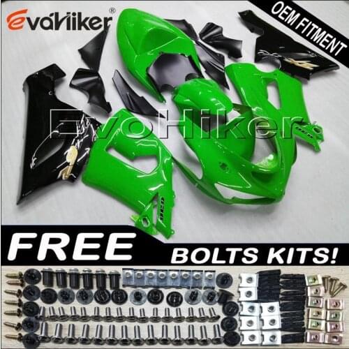 ABS Plastic Bodywork Set for ZX6R 2005 2006 ZX 6R 05 06 green black ABS plastic motor panels kit