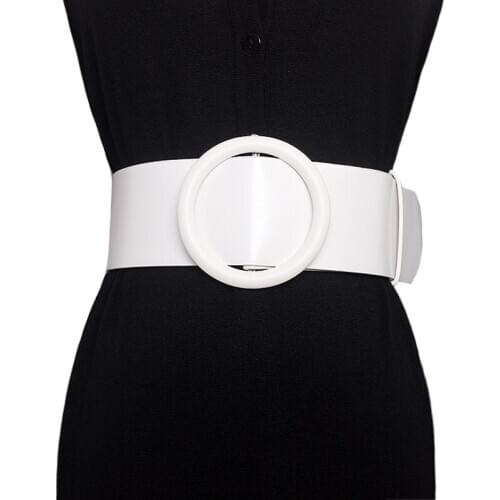 Clothing accessories 2020 New Women Big Ring Wide Leather Belt For Top Quality Strap Jeans Feminine Woman Round Buckle Belts