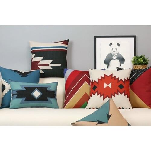 Bohemia Geometric Pillow Cushion Colored Abstraction Home Decorative Linen Pillow Sofa Cushions