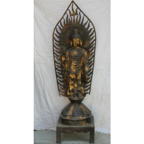 Fast shipping USPS to USA S2250 55" Ancient Tibet Buddhism Bronze Shakyamuni Amitabha Buddha Sakyamuni Statue