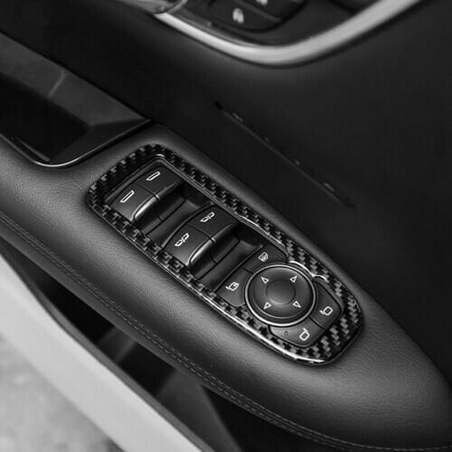 Carbon Fibre Glasses Widnow Switch Buttons Decorated Frame For Cadillac XT5 AAA480