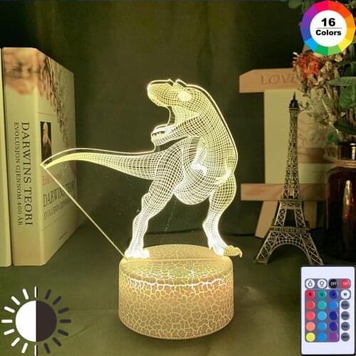Dinosaur 3D Night Light 7 Colors Touch Switch Remote Control led usb Table Lamp Bedroom Decor Kids Friends Gift Toy Dropshipping