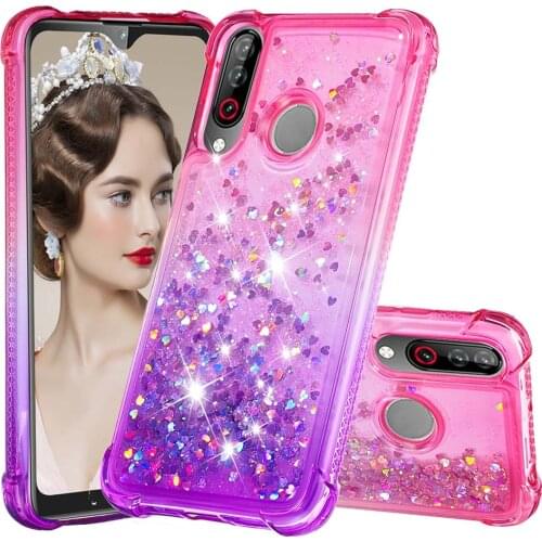 Gradient Shockproof Moving Glitter Sequin Liquid Quicksand Case For LG W30 W10 K40 Stylo 4 5 Aristo 2 Cushion Reinforced Corners
