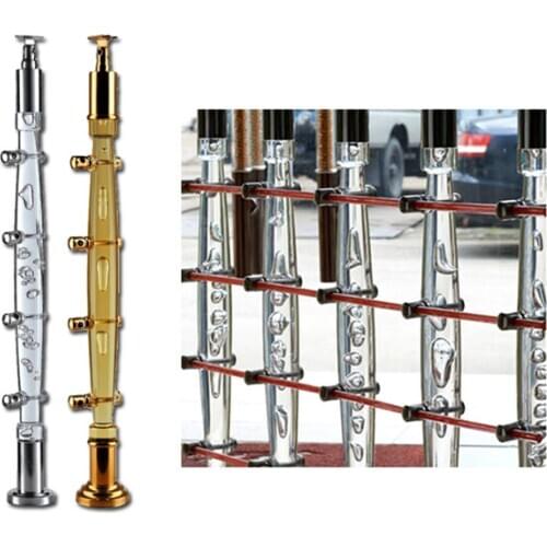 Crystal Acrylic 4 Hole Perforated Brushed Guardrail Column Villa Indoor Stainless Steel 304 Stair Handrail