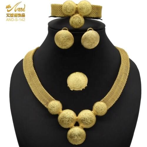 Jewelery Set Woman 24K Pendant Earrings Rings For Women Jewelry Necklaces Gold Wedding Accessories Indian Bracelet Torus Sets