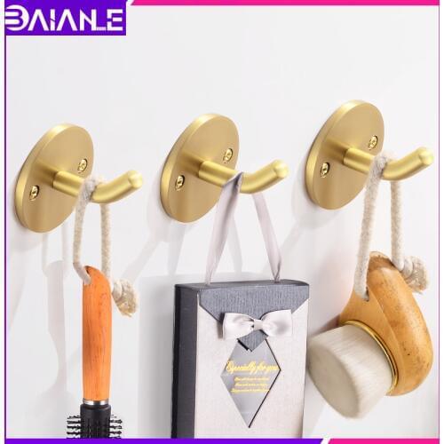 Robe Hook Copper Bathroom Hook for Towels Key Bag Hat Wall Mounted Decorative Coat Rack Rail Shower Storage Clothes Hook Hangers