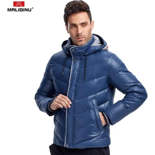 MALIDINU 2020 New Men Down Jacket Winter Down Coat Parka 70%White Duck Down Hooded Thicken Winter Jacket Brand Free Shipping