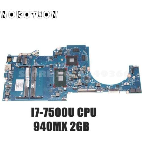 NOKOTION For HP 15-CC Laptop Motherboard 15.6 inch 940MX 2GB I7-7500U CPU 927268-601 927268-001 DAG71MB16D0
