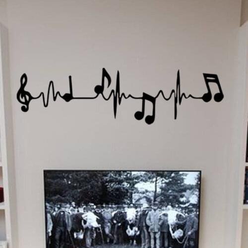 Music Piano Notes Creative Electrocardiogram Art Wall Decal for Living Room Bedroom Background Wall Decoration 972