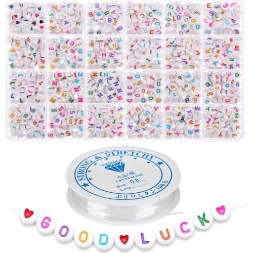 Early Education Acrylic Bead Round Colorful 4*7mm Bead Set Boxed Contain 0.8mm Transparent Wire Jewelry Make Kid DIY Accessories