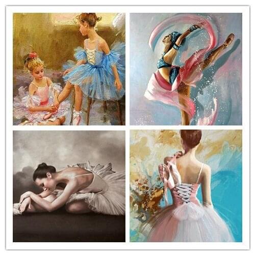 5D DIY Diamond Painting Ballerina Girl Cross Stitch Kit Full Drill Embroidery Rhinestone Mosaic Picture Home Decoration Crafts
