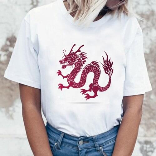 2020 Latest Dragon Pattern T-shirt Ladids Round Neck Punk Dragon Graphic Tee Casual Short Sleeve Women Mysterious Gothic T Shirt