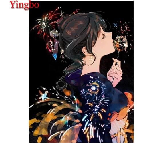 2021 New broderie diamants 5d diy diamond painting japanese cartoon girl picture of rhinestones cross-stitch square/round stones