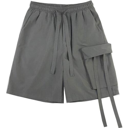 2021 New Summer Men Cargo Shorts Casual Pants Muti Pocket Streetwear Harajuku Drawstring Sweatpants