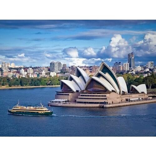 New Full Square/round Drill Diamond Painting Cross stitch Sydney Opera House Diamond Embroidery Rhinestone Mosaic Decor E1586