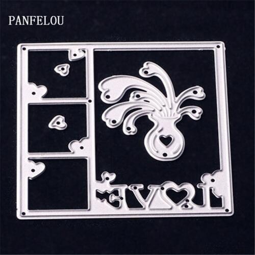 PANFELOU Metal craft The Frame vase paper die cutting dies for Scrapbooking/DIY Easter wedding Halloween cards